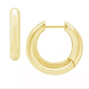 NWT AND NOW THIS
Gold Plated High Polished Thick Puff Hinge Hoop Earring